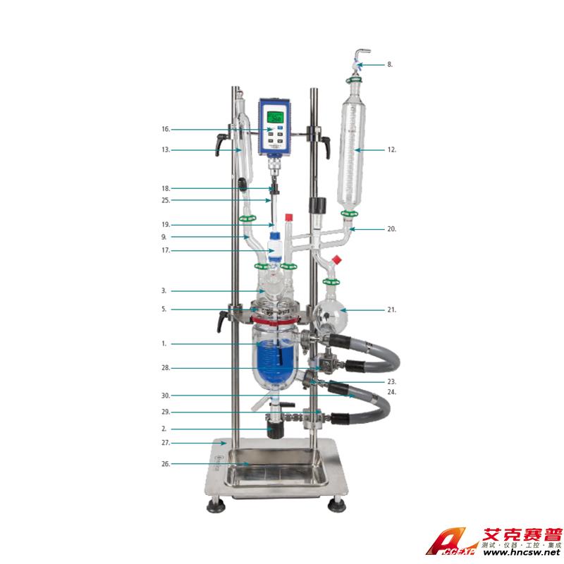 JULABO優萊博 5000ml 桌上式玻璃夾套反應釜,JRS-1500-06